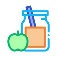 tarro con bebida saludable e icono de biohacking de manzana ilustración vectorial vector