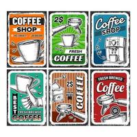 Coffee Shop Creative Advertise Posters Set Vector