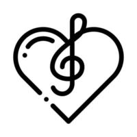 Treble Clef And Heart Song Element Vector Icon