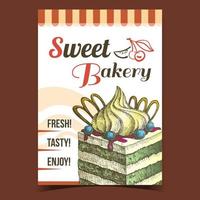 Sweet Bakery Dessert Advertising Poster Vector