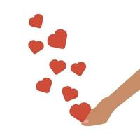 Donation concept. Red heart. Isolated background. vector