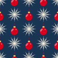 coloridos patrones de copos de nieve sin costuras. fondo azul oscuro de navidad. plantilla de ilustración vectorial. puede usarse para embalaje. patrón decorativo abstracto. vector