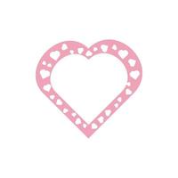 Pink vector heart shapes in beautiful style on white background. Vector isolated collection.