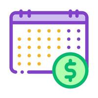 Financial Calendar And Dollar Coin Vector Icon