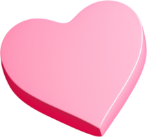 Ilustración de corazón 3D que representa el amor y el romance png
