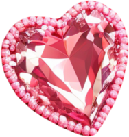 Ilustração 3D de uma forma de coração brilhante como uma pedra preciosa png