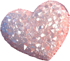 Valentine's Day Heart Objects and Crystal Diamonds png