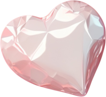 illustration 3d d'une forme de coeur brillante comme un cristal de gemme png