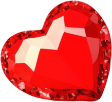 3D representation of a sparkling heart shape like a precious crystal png