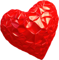 3D representation of a sparkling heart shape like a precious crystal png