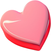 Ilustración de forma de corazón brillante 3d que simboliza el amor y el romance png