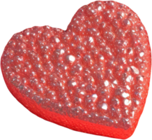 representación 3d de una forma de corazón reluciente como una piedra preciosa png