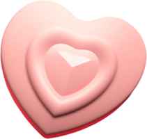 Ilustración 3d de un corazón para el amor y el romance. png