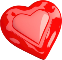 3D shiny heart shape illustration as a symbol of love and romance png