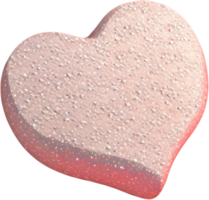 Illustration 3d de forme de coeur avec surface abstraite png