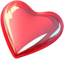 3D glänzende Herzform Illustration als Symbol für Liebe und Leidenschaft png