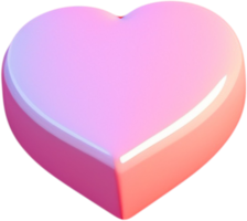 Illustration 3d en forme de coeur brillant symbolisant l'amour et la passion png