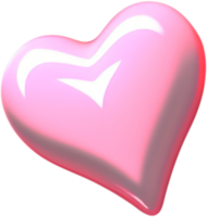 3d glanzend hart vorm illustratie vertegenwoordigen liefde en romance png