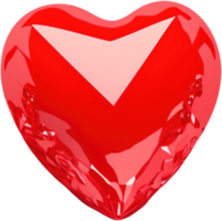 3D rendering of a bright heart shape like a crystal png