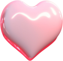 3D glossy heart shape illustration representing love and romance png