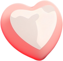 Ilustración en forma de corazón brillante en 3d que representa el amor y el romance png