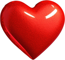 Gleaming 3D heart symbol of affection and passion png