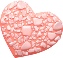 Illustration 3d de forme de coeur avec surface abstraite png