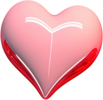 3D illustration of a shiny heart symbol of love and romance png