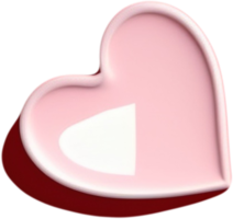 3D heart illustration symbol of love and romance png