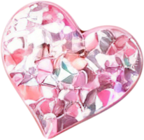 3D illustration of a shiny heart shape like a diamond crystal