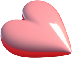 3D shiny heart shape illustration as a symbol of love and romance png