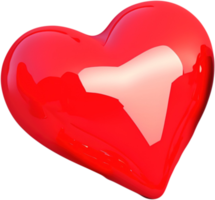 Ilustração de forma de coração brilhante em 3D, significando amor e carinho png