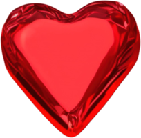 3D rendering of a bright heart shape like a crystal png