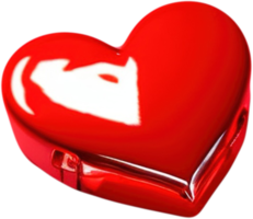 Illustration en forme de coeur brillant 3d représentant l'amour et la romance png