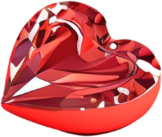 3d afbeelding van een glanzend hart vorm Leuk vinden een edelsteen png