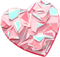 3D illustration of heart shape with abstract surface png