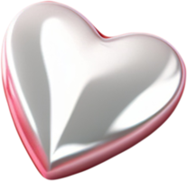 Ilustración de forma de corazón brillante 3d como símbolo de amor y romance png