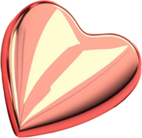 3D glossy heart shape illustration representing love and romance png