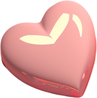 3d lucido cuore forma illustrazione che rappresentano amore e romanza png