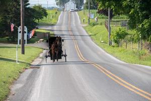 vagón buggy en lancaster pennsylvania país amish foto
