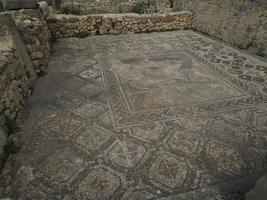 mosaico en volubilis ruinas romanas en marruecos- ruinas romanas mejor conservadas ubicadas entre las ciudades imperiales de fez y meknes foto