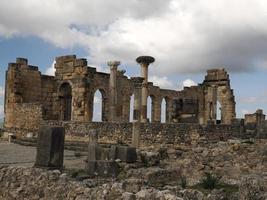 Volubilis Roman ruins in Morocco- Best-preserved Roman ruins located between the Imperial Cities of Fez and Meknes photo