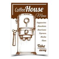 Coffee Maker Machine Front View Poster Vector