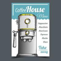 Coffee Maker Machine Front View Poster Vector