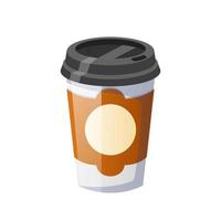 disposable coffee to go cartoon vector illustration