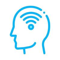 símbolo de wifi en el icono de vector de mente de silueta de hombre