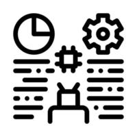 robot machine learning line icon vector illustration