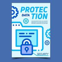 vector de banner de publicidad creativa de protección de datos