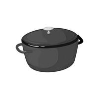 cooking iron skillet cartoon vector illustration