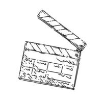 clapper board sketch hand drawn vector